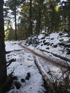 There was still snow up on the higher north-facing slopes