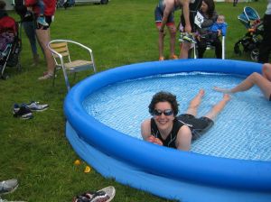 Chilling in the cool-down pool!