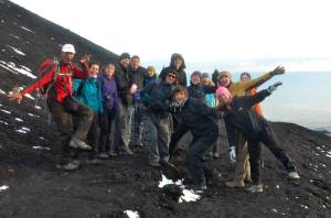 A group shot of most of us on Etna
