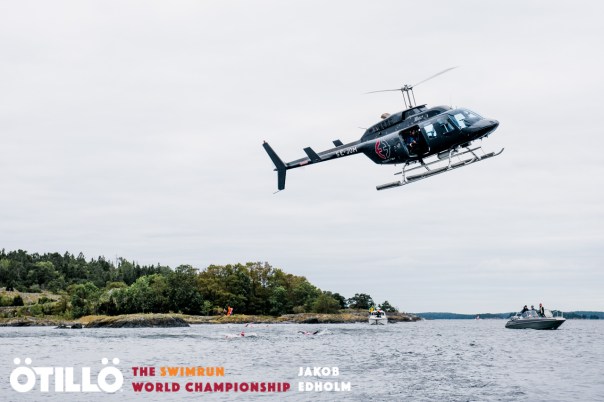 Helicopter! It was sitting on the beach acting as a great sighting object for one of the swims...