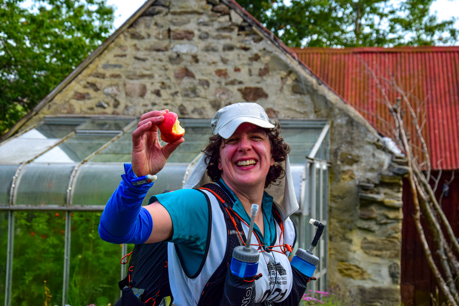 Me looking very pleased with a half eaten apple
